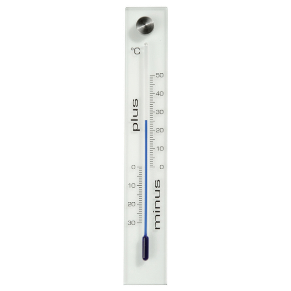 Muurthermometer glas 26x4x0,5cm Nature