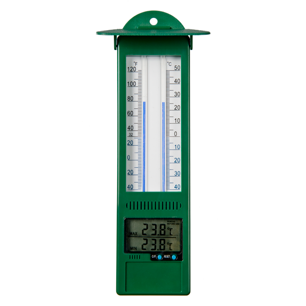 Nature Min-Max Thermometer - Thermometer - 3x9.5x24 cm Groen