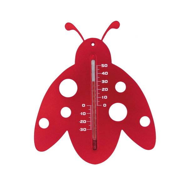 Nature Muurthermometer - Lieveheersbeestje - Thermometer - Rood