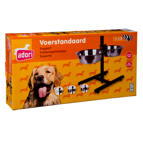 Afbeelding Adori H Standaard Inclusief 2 Bakken - Hondenvoerbak - 24 cm door Petsplace.nl