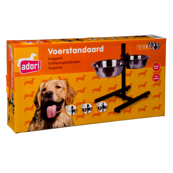Afbeelding Adori H Standaard Inclusief 2 Bakken - Hondenvoerbak - 28 cm door Petsplace.nl