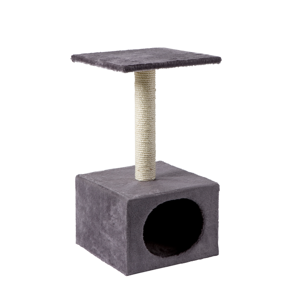 Afbeelding Adori Krabpaal Op Box Amethyst 30x30x55 cm - Krabpaal - Grijs door Petsplace.nl