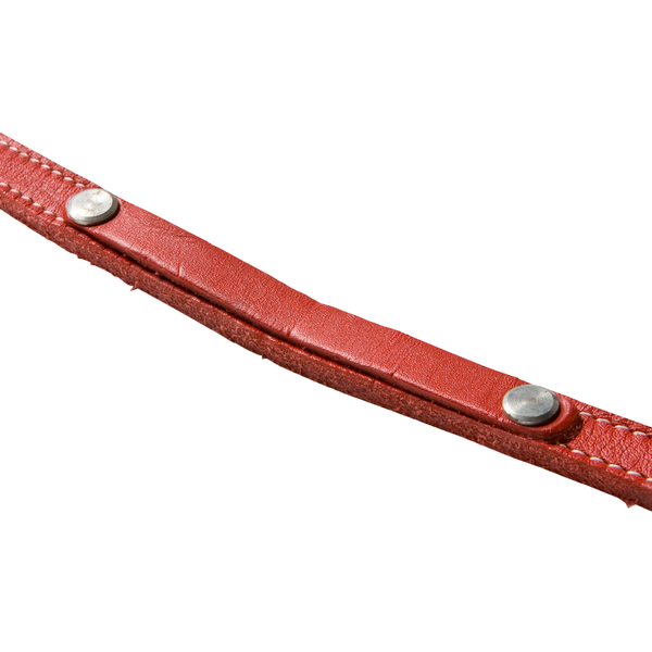 Ploeg Looplijn Soft Gestikt Fa Strip Rood - Hondenriem - 100x1.2 cm