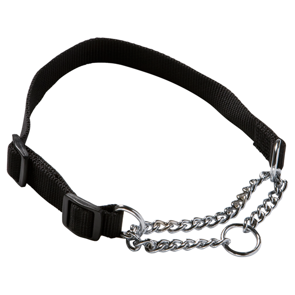 Afbeelding Adori Slipketting Halsband Nylon Zwart - Hondenhalsband - 20-35x1.0 cm door Petsplace.nl