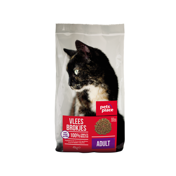 Afbeelding Pets Place Kat Adult Vlees - Kattenvoer - 4 kg door Petsplace.nl