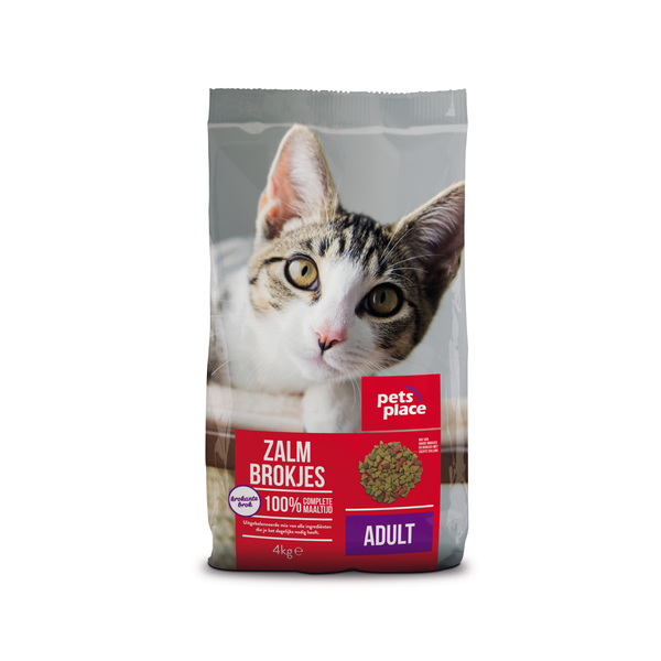 Afbeelding Pets Place Kat Adult Zalm - Kattenvoer - 4 kg door Petsplace.nl