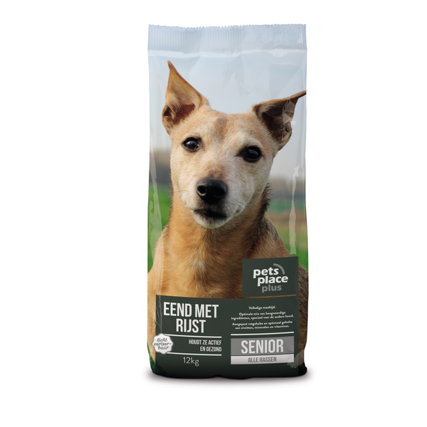 Afbeelding Pets Place Plus Hond Senior Eend - Hondenvoer - 12 kg door Petsplace.nl