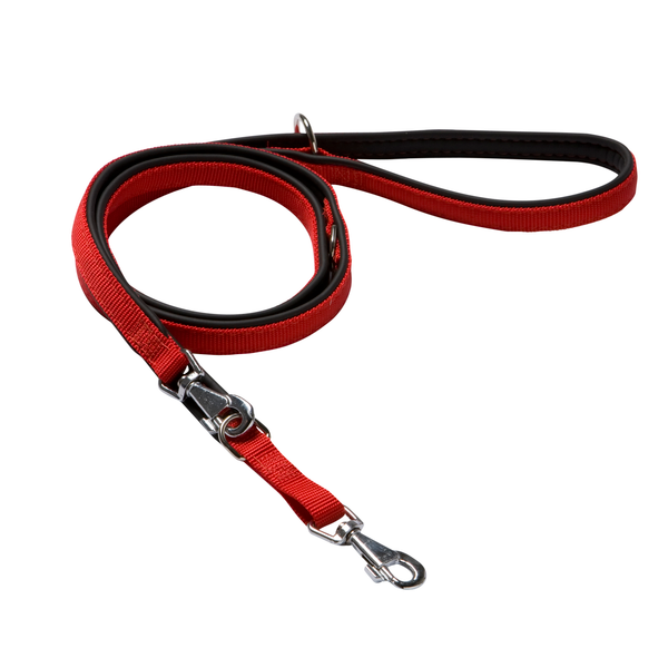 Afbeelding Adori Traininglijn Nylon Soft Rood&Zwart - Hondenriem - 200X1.5 cm door Petsplace.nl