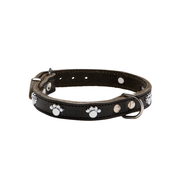 Adori Halsband Soft Met Voetjes Donkerbruin - Hondenhalsband - 35x1.4 cm