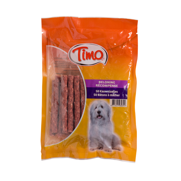 Afbeelding Timo Kauwstaafjes Munchy 10 cm - Hondensnacks - 50 stuks door Petsplace.nl