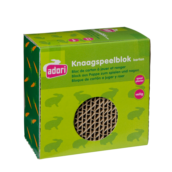 Adori Knaagspeelblok Karton - Speelgoed - 10x10x6 cm