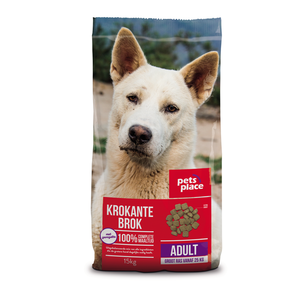 Pets Place Adult Maxi Krokante Brokken - Hondenvoer - Gevogelte Vlees 15 kg