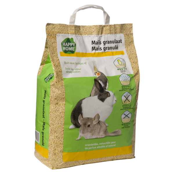 Afbeelding Happy Home Mais Granulaat - Bodembedekking - 10 l door Petsplace.nl