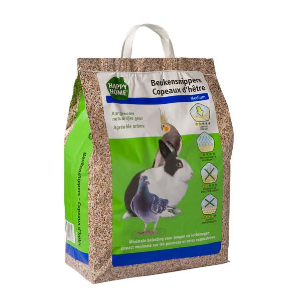 Afbeelding Happy Home Beukensnippers Medium 6 Mm - Bodembedekking - 20 l door Petsplace.nl