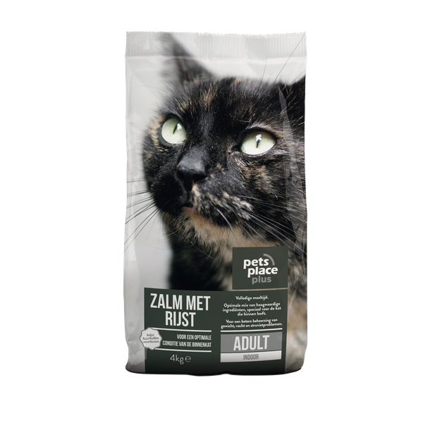 Pets Place Plus Kat Adults Indoor Zalm - Kattenvoer - 4 kg