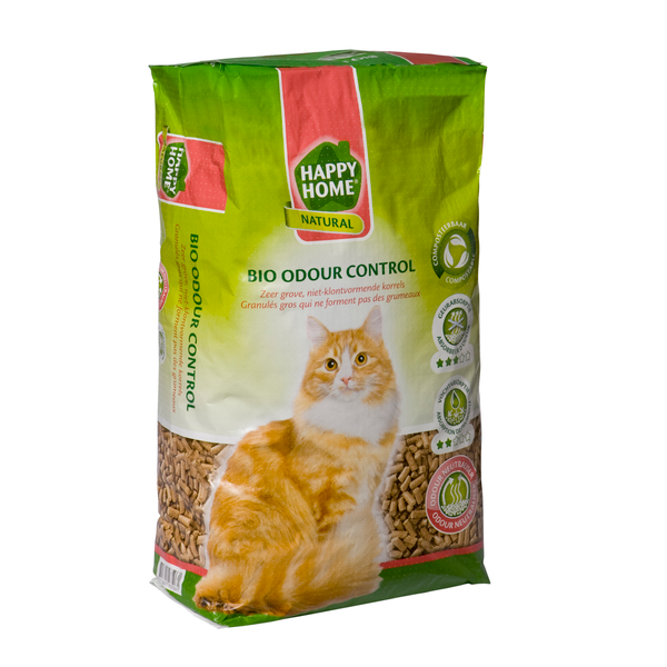 Afbeelding Happy Home Natural Bio Odour Control - Kattenbakvulling - 20 l door Petsplace.nl