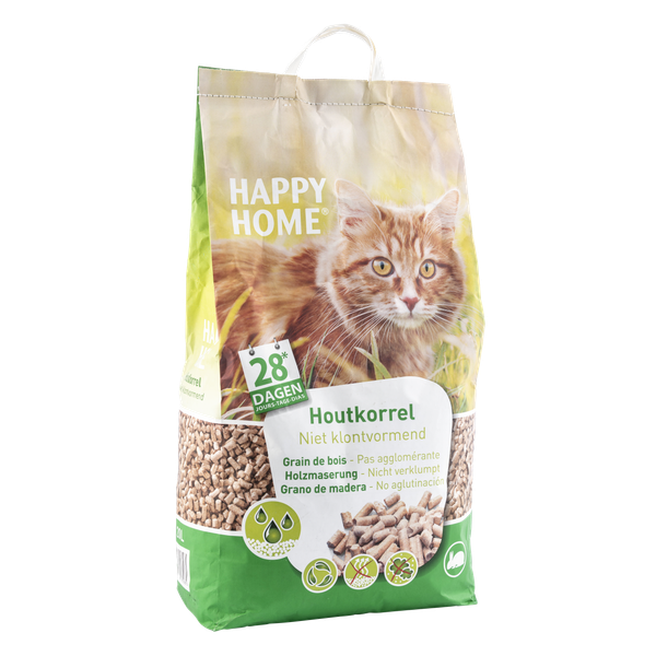 Afbeelding Happy Home Natural Wood - Kattenbakvulling - 20 l door Petsplace.nl