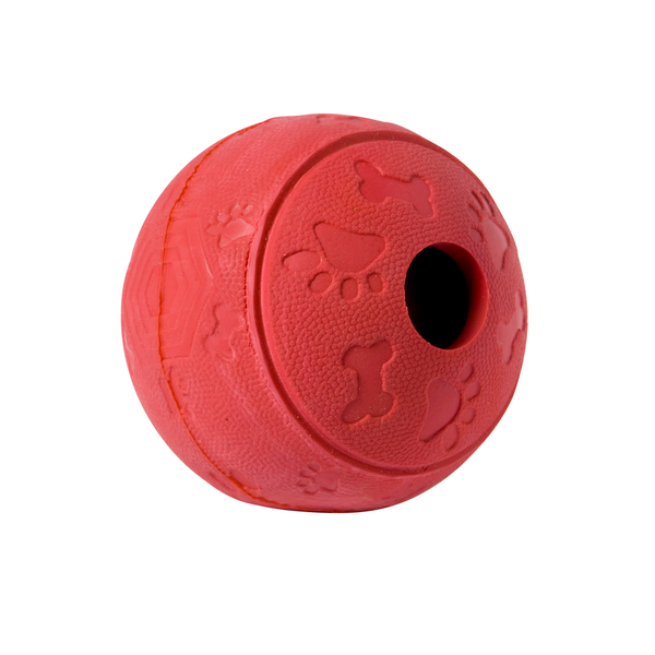 Afbeelding Adori Rubber Speeltje Voerbal - Hondenspeelgoed - 7 cm Rood door Petsplace.nl