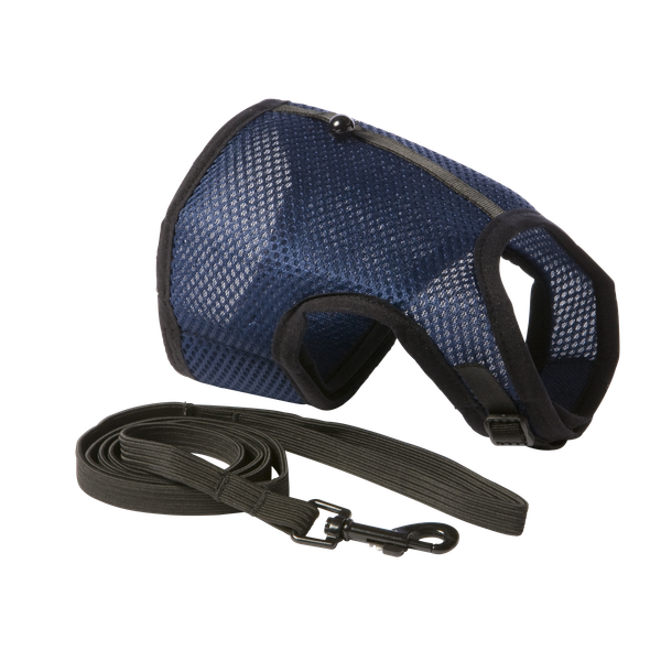 Afbeelding Adori Kattenharnas Met Looplijn M - Kattenharnas - a 25 b 30 110x1.0 cm Donkerblauw door Petsplace.nl