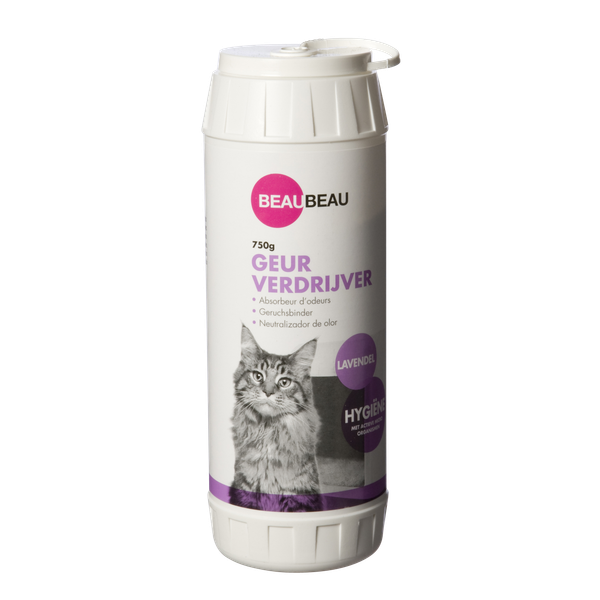 Afbeelding Beaubeau Kattenbak Geurverdrijver - Kattenbakreinigingsmiddelen - 750 g Lavendel door Petsplace.nl