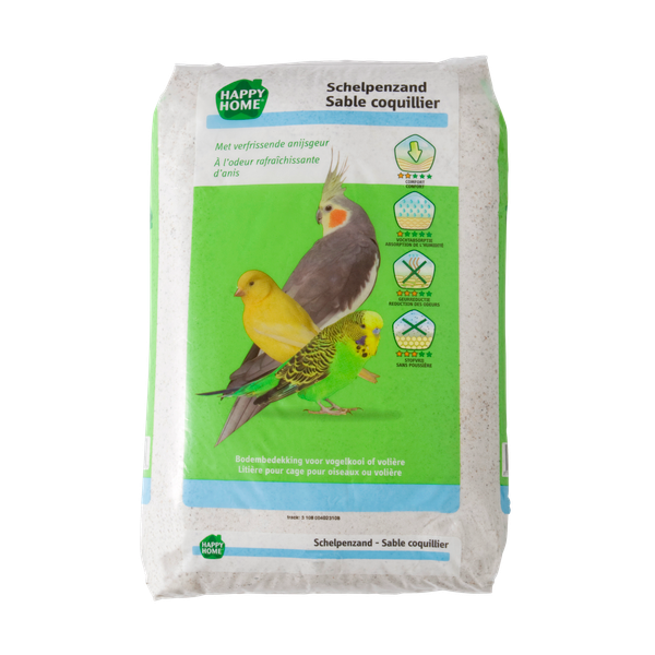 Afbeelding Happy Home Schelpenzand - Vogelbodembedekking - 20 kg door Petsplace.nl