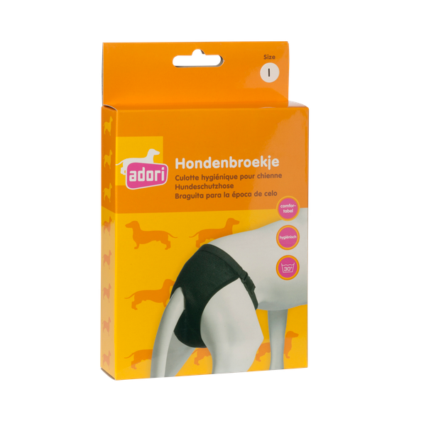 Afbeelding Adori Hondenbroek Luxe Zwart - Hondenloopsheid - Large door Petsplace.nl