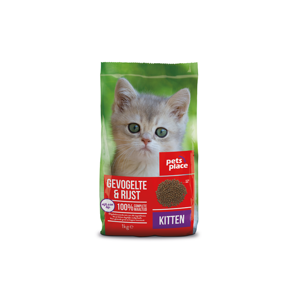 Pets Place Kitten - Kattenvoer - Gevogelte&Rijst