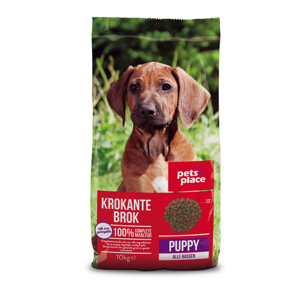 Pets Place Puppy Krokante Brokken Gevogelte&Vlees - Hondenvoer - 10 kg
