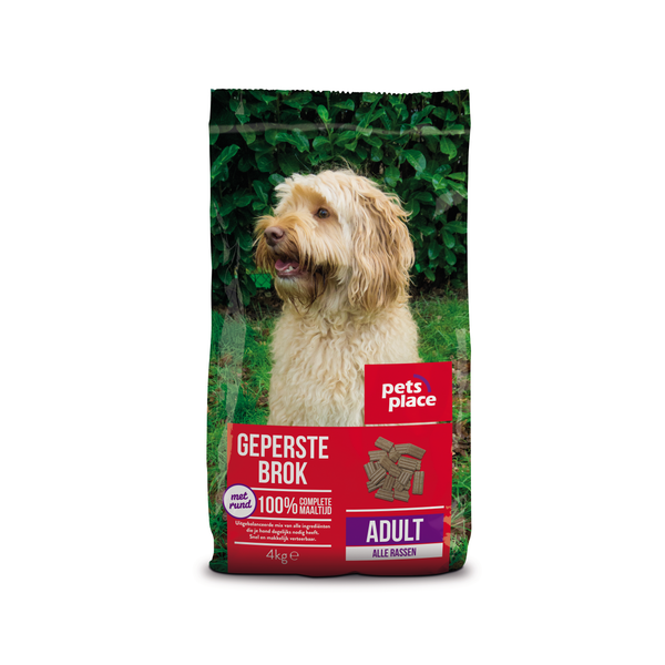 Pets Place Adult Geperste Brokken Gevogelte&Vlees - Hondenvoer - 4 kg