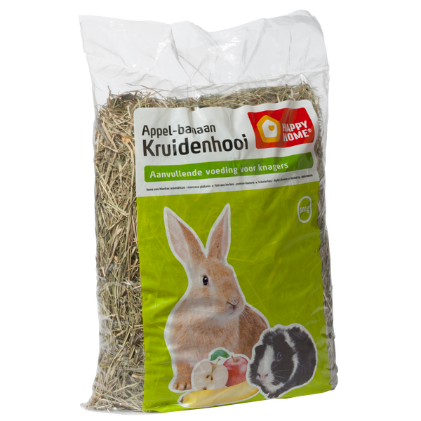 Afbeelding Happy Home Kruidenhooi 500 g - Ruwvoer - Appel&Banaan door Petsplace.nl