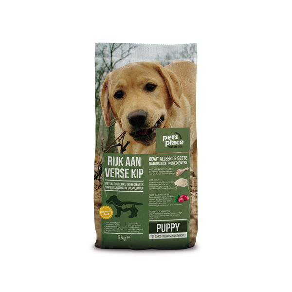 Pets Place Naturals Puppy  Small Breed Kip - Hondenvoer - 3 kg