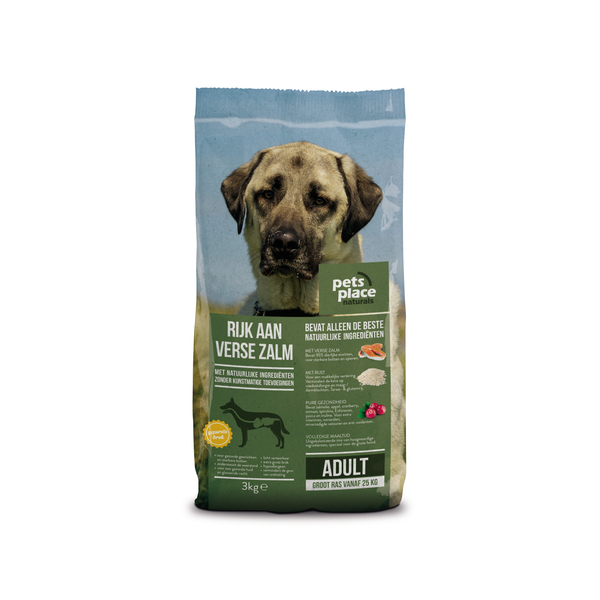 Afbeelding Pets Place Naturals Adult Large Breed Zalm - Hondenvoer - 3 kg door Petsplace.nl