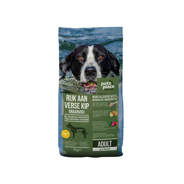 Afbeelding Pets Place Naturals Adult Graanvrij Kip&Aardappel - Hondenvoer - 3 kg door Petsplace.nl