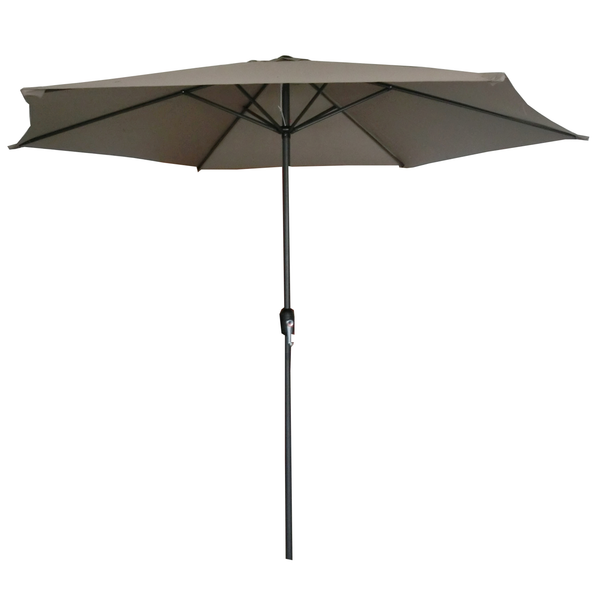 Geen Merk Parasol Aluminium - Tuinmeubelen - Ø3 m Taupe