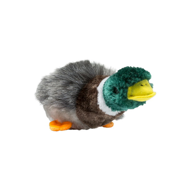 Afbeelding Adori Jachteend Pluche Met Pieper - Hondenspeelgoed - 34x14x14 cm Groen Bruin Grijs door Petsplace.nl