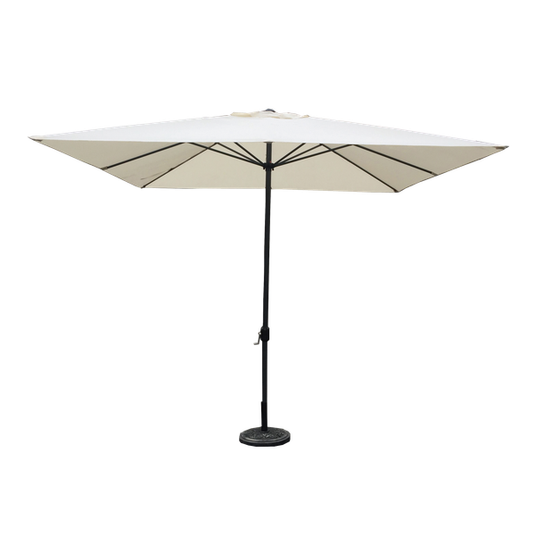 Geen Merk Parasol Aluminium - Tuinmeubelen - 3x3 m Ecru