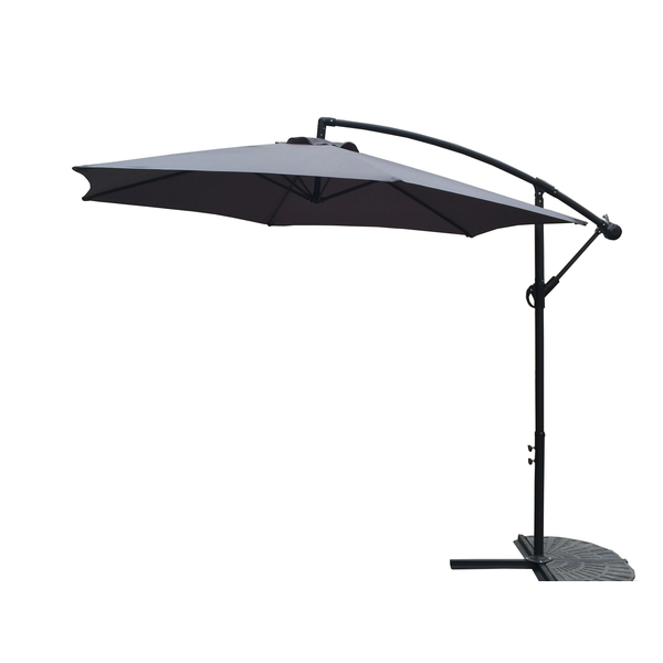 Geen Merk Parasol Aluminium Hangend - Tuinmeubelen - Ø3 m Antraciet