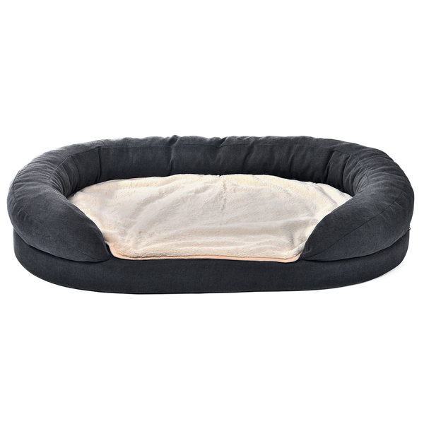 Afbeelding Adori Orthopedische Mand Hampton Grijs&Wit - Hondenmand - 120x75x24 cm door Petsplace.nl