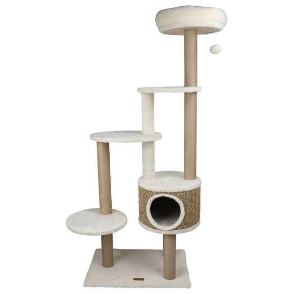 Afbeelding Adori Krabpaal Kyra Naturel&Beige - Krabpaal - 60x40x126 cm door Petsplace.nl