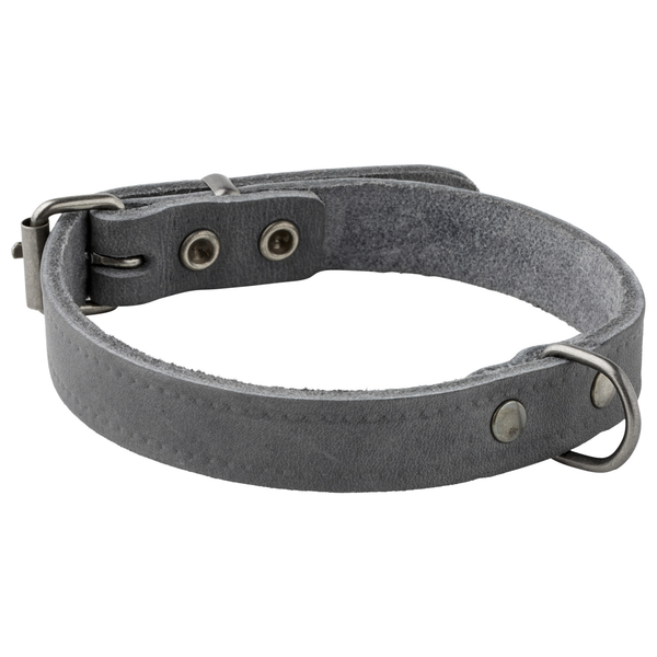 Afbeelding Adori Halsband Vetleder Met Print Grijs - Hondenhalsband - 14mmx35 cm door Petsplace.nl