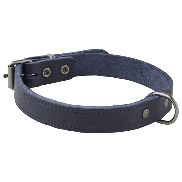Afbeelding Adori Halsband Vetleder Met Print Kobalt - Hondenhalsband - 18mmx45 cm door Petsplace.nl