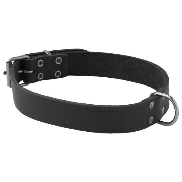 Afbeelding Adori Halsband Vetleder Met Print Zwart - Hondenhalsband - 25mmx55 cm door Petsplace.nl
