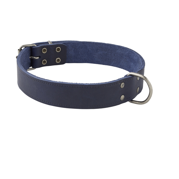 Afbeelding Adori Halsband Vetleder Met Print Kobalt - Hondenhalsband - 30mmx60 cm door Petsplace.nl