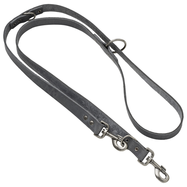 Afbeelding Adori Dresseerlijn Vetleder Met Print 18mmx200 cm - Hondenriem - Grijs door Petsplace.nl