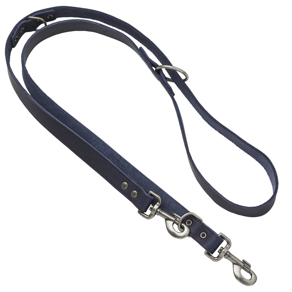 Afbeelding Adori Dresseerlijn Vetleder Met Print 18mmx200 cm - Hondenriem - Kobalt door Petsplace.nl
