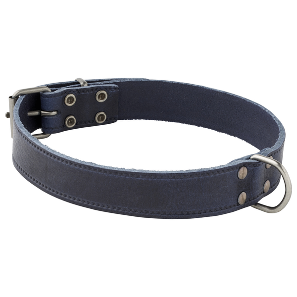 Afbeelding Adori Halsband Italy Met Print Old Silver Blauw - Hondenhalsband - 25mmx55 cm door Petsplace.nl