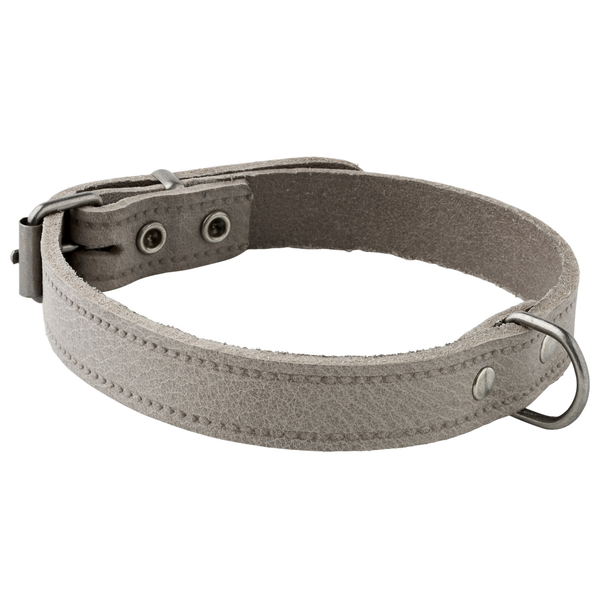 Afbeelding Adori Halsband Vintage Leder Geniet Grijs - Hondenhalsband - 16mmx40 cm door Petsplace.nl