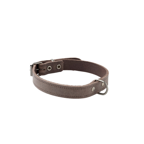 Afbeelding Adori Halsband Vintage Leder Geniet Bruin - Hondenhalsband - 18mmx45 cm door Petsplace.nl