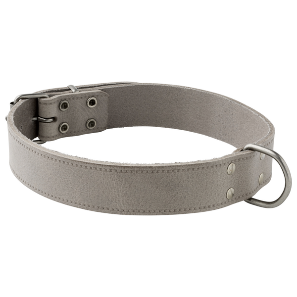Afbeelding Adori Halsband Vintage Leder Geniet Grijs - Hondenhalsband - 30mmx60 cm door Petsplace.nl