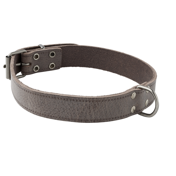 Adori Halsband Vintage Leder Geniet Bruin - Hondenhalsband - 30mmx60 cm